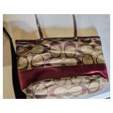 Coach Green and Black Leather Crossbody Bag and Coach Canvas Tote Bag