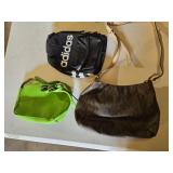 Michael Kors Purse, Adidas Backpack, and Green Crossbody Bag