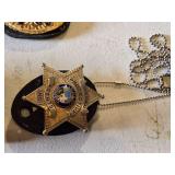 Vintage Law Enforcement Holster, Ammo Pouch, Security Badge