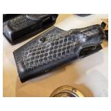 Vintage Law Enforcement Holster, Ammo Pouch, Security Badge