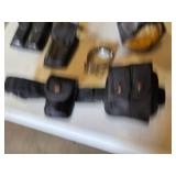 Vintage Law Enforcement Holster, Ammo Pouch, Security Badge