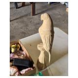 Lot of Assorted Miscellaneous Items including Wooden Shoe, Wooden Parrot, and Small Accessories