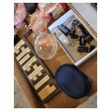 Lot of Assorted Miscellaneous Items including Wooden Shoe, Wooden Parrot, and Small Accessories