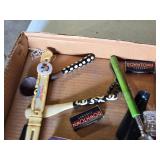 Box of Miscellaneous Items including Novelty SPAM Pillow and Assorted Trinkets