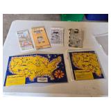 Vintage Coast-to-Coast Map Game and Rome Maps