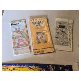 Vintage Coast-to-Coast Map Game and Rome Maps