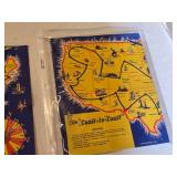 Vintage Coast-to-Coast Map Game and Rome Maps