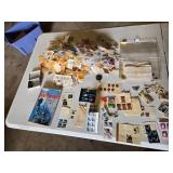 Collection of Vintage and Modern U.S. Postage Stamps Some Unmarked, Pile of Used