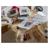 Collection of Vintage and Modern U.S. Postage Stamps Some Unmarked, Pile of Used