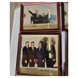 Framed Political Memorabilia Photographs - George Bush, Ronald Reagen Facsimile Autographs