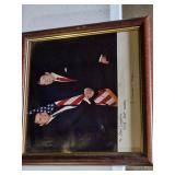 Framed Political Memorabilia Photographs - George Bush, Ronald Reagen Facsimile Autographs