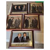 Framed Autographed Photographs Including Politicians and Business Figures with Facsimile Autos