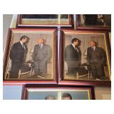 Framed Autographed Photographs Including Politicians and Business Figures with Facsimile Autos