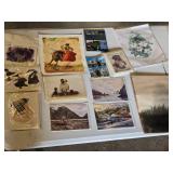 Collection of Assorted Prints and Artwork Including Dog Portraits, Scenic Landscapes, and Floral Designs