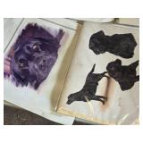 Collection of Assorted Prints and Artwork Including Dog Portraits, Scenic Landscapes, and Floral Designs