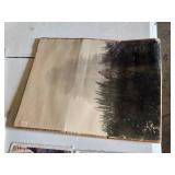 Collection of Assorted Prints and Artwork Including Dog Portraits, Scenic Landscapes, and Floral Designs