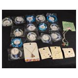 Lokai Bracelets, Emoji Necklace, Sterling Silver Earrings, and Unicorn Necklaces