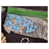 Lot of Jewelry and Craft Supplies including Beads, Bracelets, and Earrings