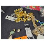 Lot of Jewelry and Craft Supplies including Beads, Bracelets, and Earrings