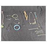 Assorted Jewelry including Necklaces, Bracelets, and Rosary