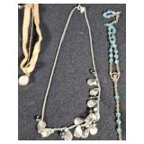 Assorted Jewelry including Necklaces, Bracelets, and Rosary