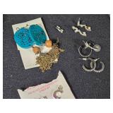 Assorted Jewelry Items including Earrings, Bracelets, and Accessories Lot