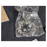 Assorted Jewelry and Accessories including La Mode Fashion Accessories, Dritz Buttons, and Various Earrings and Brooches