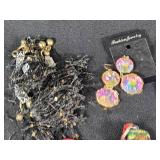 Assorted Jewelry and Accessories including La Mode Fashion Accessories, Dritz Buttons, and Various Earrings and Brooches