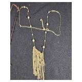 Lot of Jewelry Pieces Including Gold Tone Chains and Beaded Necklaces