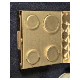 Vintage Trinket Boxes and Decorative Items Lot including Heart-Shaped Box, Enamel Owl Compact, and Butterfly Tin