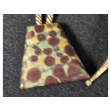 Stone Jewelry Lot including Bird Pendant Necklace, Chain Necklace, and Bolo Tie