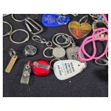Lot of Keychains and Accessories Including Valleyfair, American Heart Association, and Ecuador Shoe Keychains
