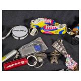 Lot of Keychains and Accessories Including Valleyfair, American Heart Association, and Ecuador Shoe Keychains