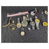 Lot of Watches, Including Fossil and Timex All Untested