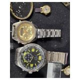 Lot of Watches, Including Fossil and Timex All Untested