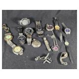 Lot of Mixed Watches including Timex, Fossil, and More - Most Parts Only, All Untested