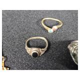 Lot of Jewelry Items Including Turquoise Ring, Necklace, and Brooch