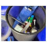 Assorted Household and Decorative Items including Coca-Cola Labels, Crystal Heart Trinket, and Butterfly Hair Clips