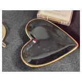 Assorted Household and Decorative Items including Coca-Cola Labels, Crystal Heart Trinket, and Butterfly Hair Clips