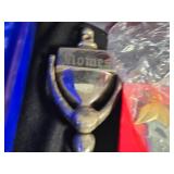 Assorted Household and Decorative Items including Coca-Cola Labels, Crystal Heart Trinket, and Butterfly Hair Clips