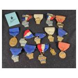 Collection of Vintage Wisconsin State Music Association Medals and Pins Including MHS Latin Medal 1960