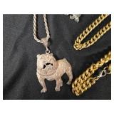 Necklaces Including Dog and Fleur-de-lis and Jaguar