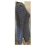 White & Warren Navy Stripe Sweater XS