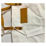 Cozy Earth Canvas Tote Bags with Tan Leather Handles and a soft cream pouch