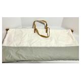 Cozy Earth Canvas Tote Bags with Tan Leather Handles and a soft cream pouch