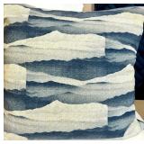 Throw Pillows - 3-Pack - Navy Knit Braided, Mountain Stripe, Geometric Bronze Pattern