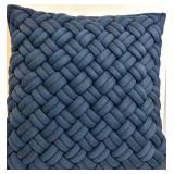 Throw Pillows - 3-Pack - Navy Knit Braided, Mountain Stripe, Geometric Bronze Pattern