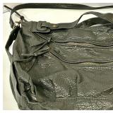 Deena & Ozzy Pebbled Leather Shoulder Bag - Black