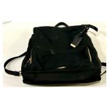 Trumi Canvas Backpack Purse - Black with Gold-Tone Hardware