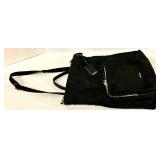 Trumi Canvas Backpack Purse - Black with Gold-Tone Hardware